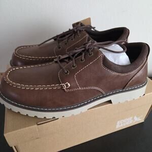 Eddie Bauer Stridertan Lug Sole Casual Shoes Mens 12M Vegan Leather Brown